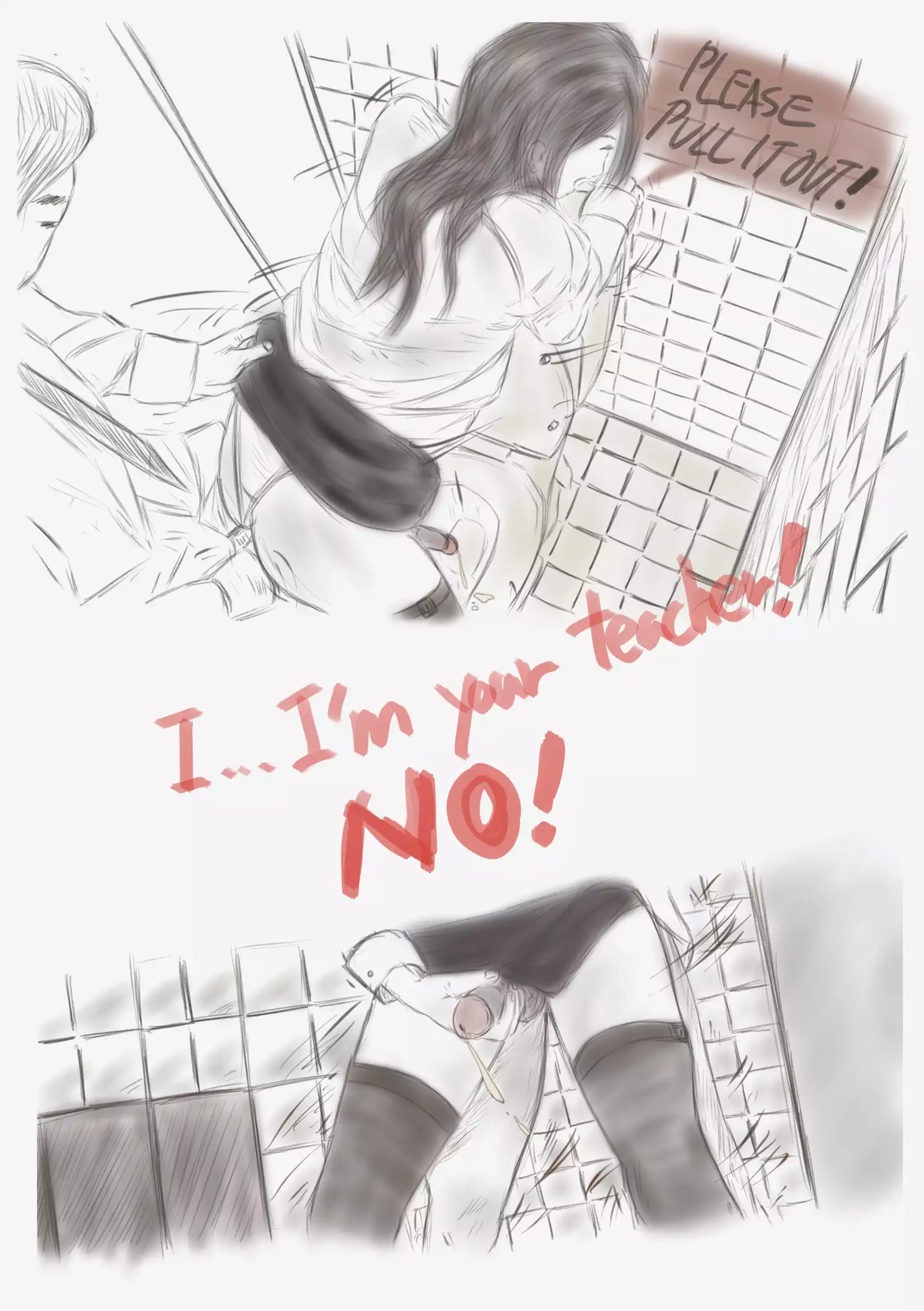 Crossdress teacher in toilet : toilet rape