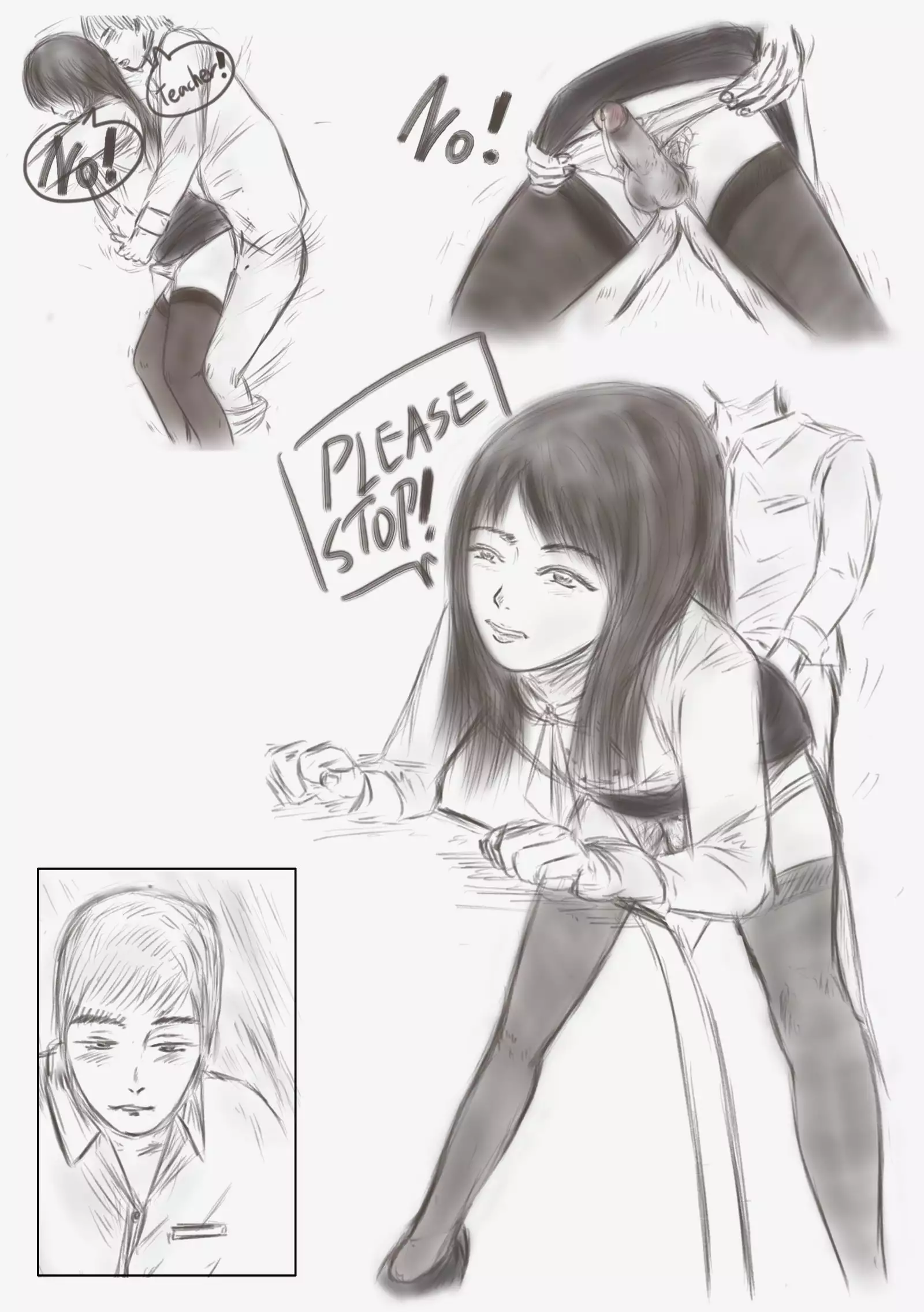 Crossdress teacher in toilet : toilet rape