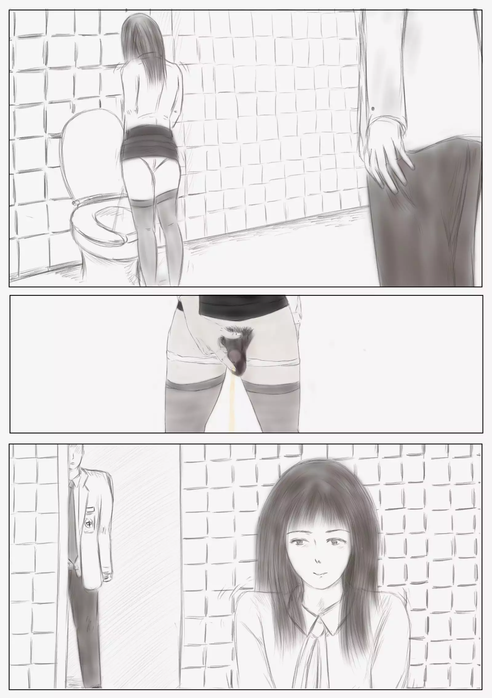 Crossdress teacher in toilet : toilet rape