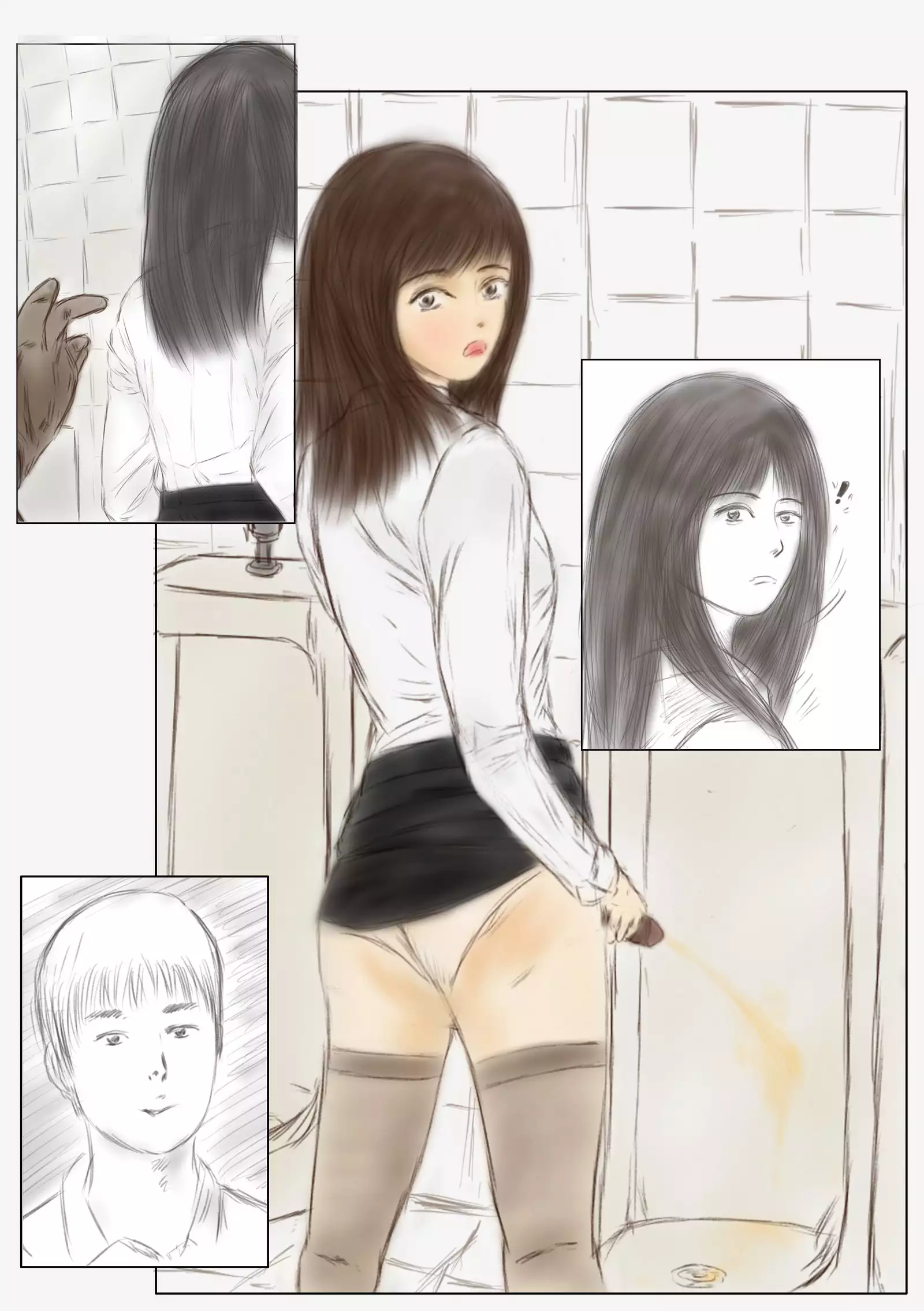 Crossdress teacher in toilet : toilet rape